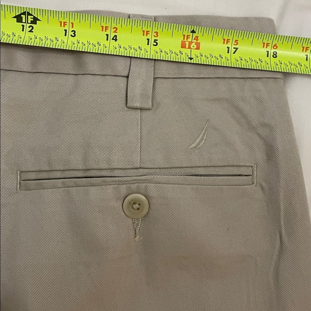 Nautica Khaki Cotton Twill Pleated Pants Mens Size 36x30 Work Preppy - Picture 6 of 13